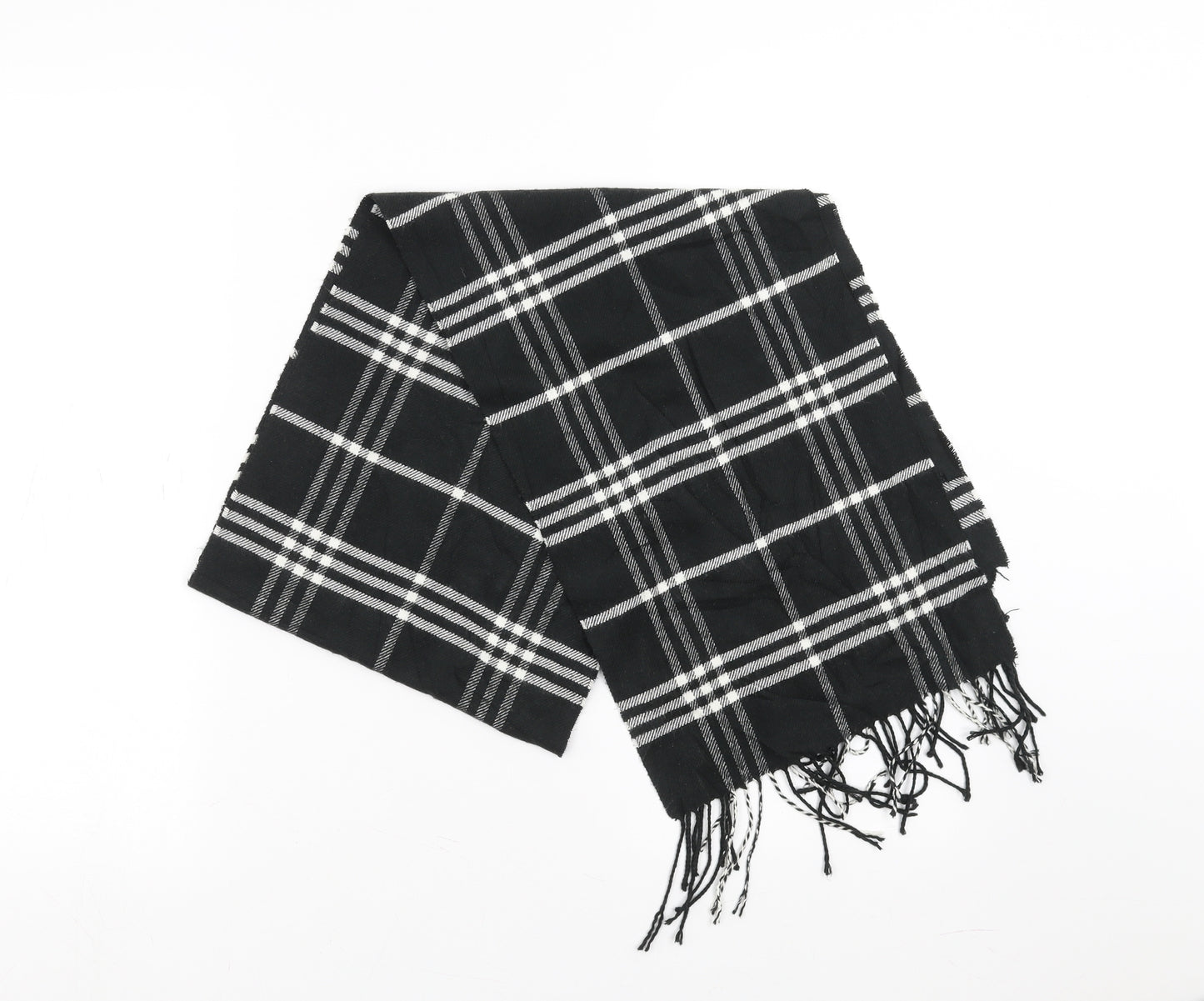 Preworn Unisex Black Check   Scarf