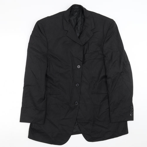 Sainsburys  Mens Black Striped  Jacket Suit Jacket Size 40