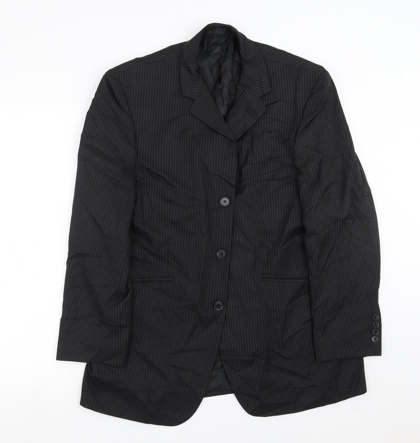 Sainsburys  Mens Black Striped  Jacket Suit Jacket Size 40