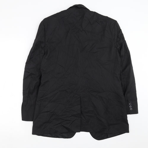 Sainsburys  Mens Black Striped  Jacket Suit Jacket Size 40