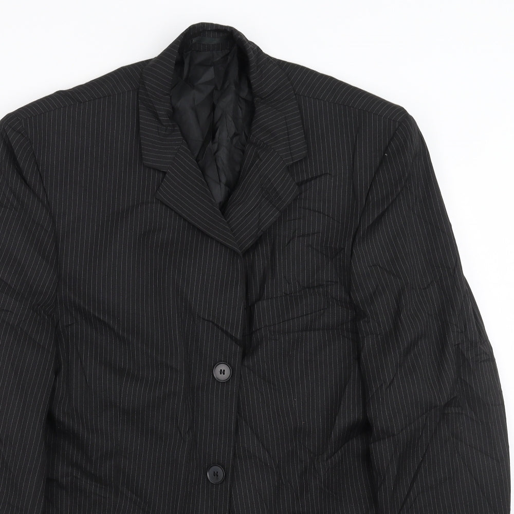 Sainsburys  Mens Black Striped  Jacket Suit Jacket Size 40