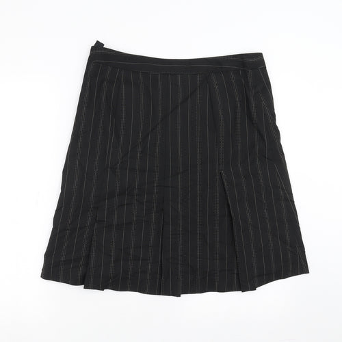 Mexx Womens Black Striped  A-Line Skirt Size 16