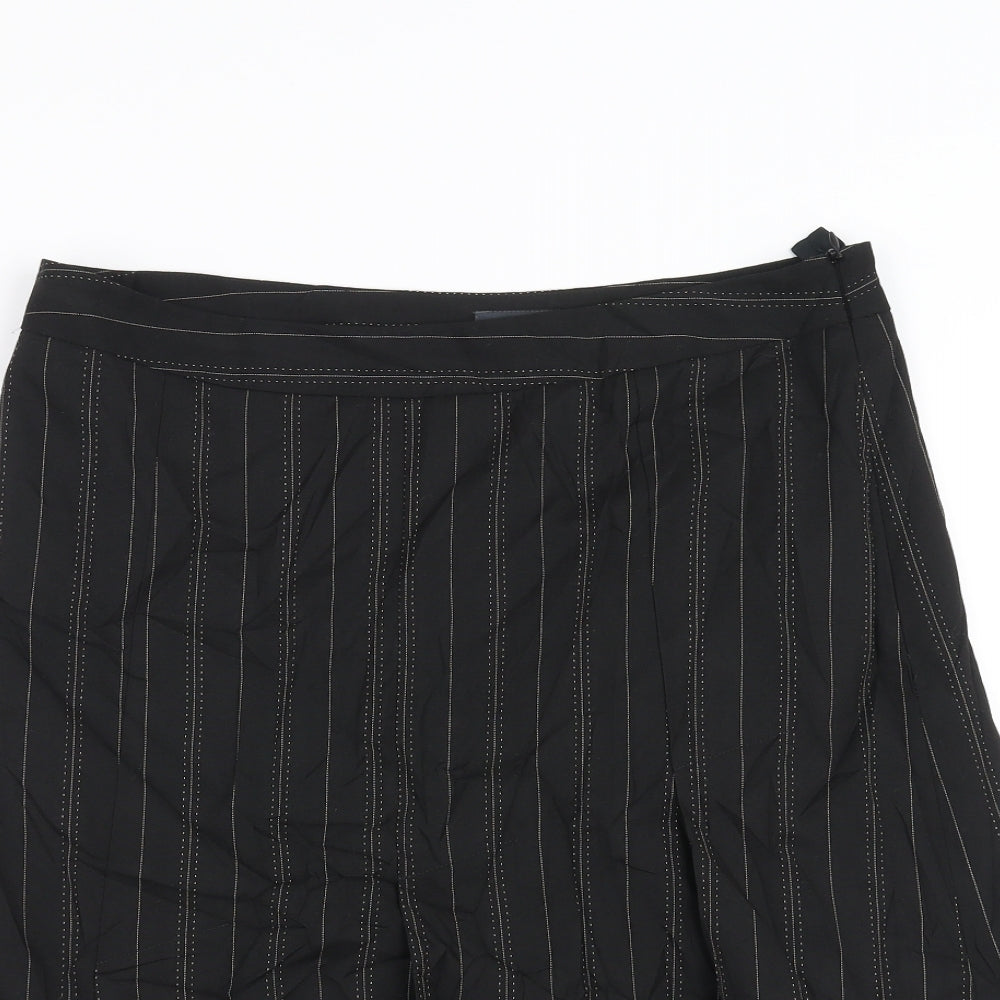 Mexx Womens Black Striped  A-Line Skirt Size 16