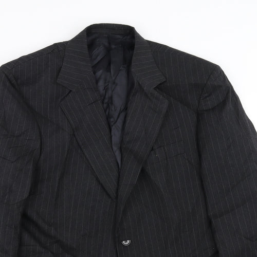 Mr Harry Mens Grey Striped  Jacket Suit Jacket Size 42