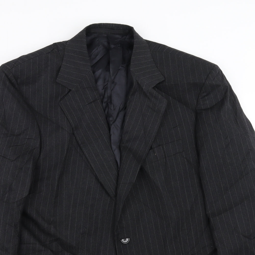 Mr Harry Mens Grey Striped  Jacket Suit Jacket Size 42