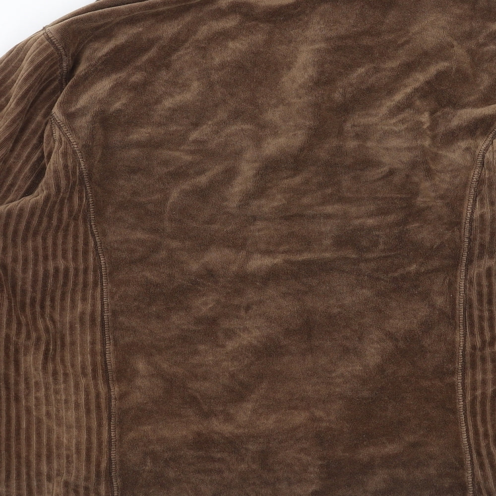 Marks and Spencer Womens Brown Striped  Full Zip Jumper Size 16