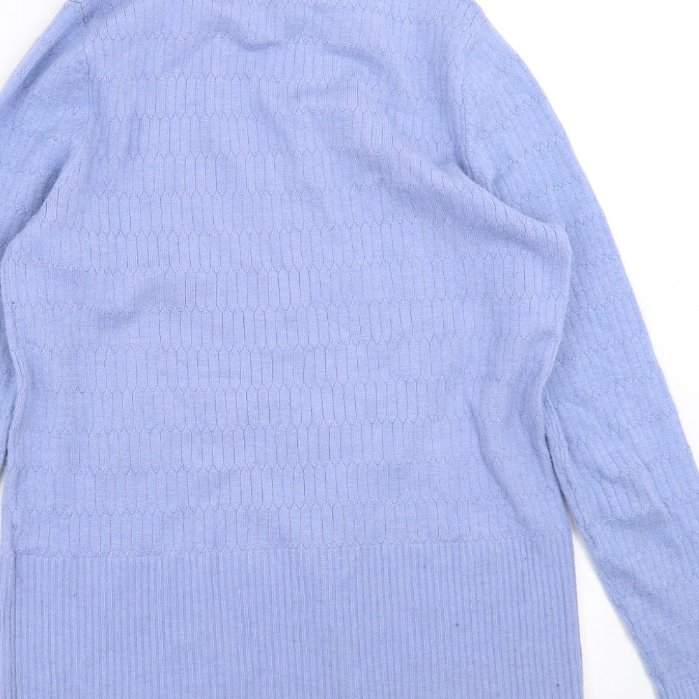 Marks and Spencer Womens Blue Geometric Knit Pullover Jumper Size 12