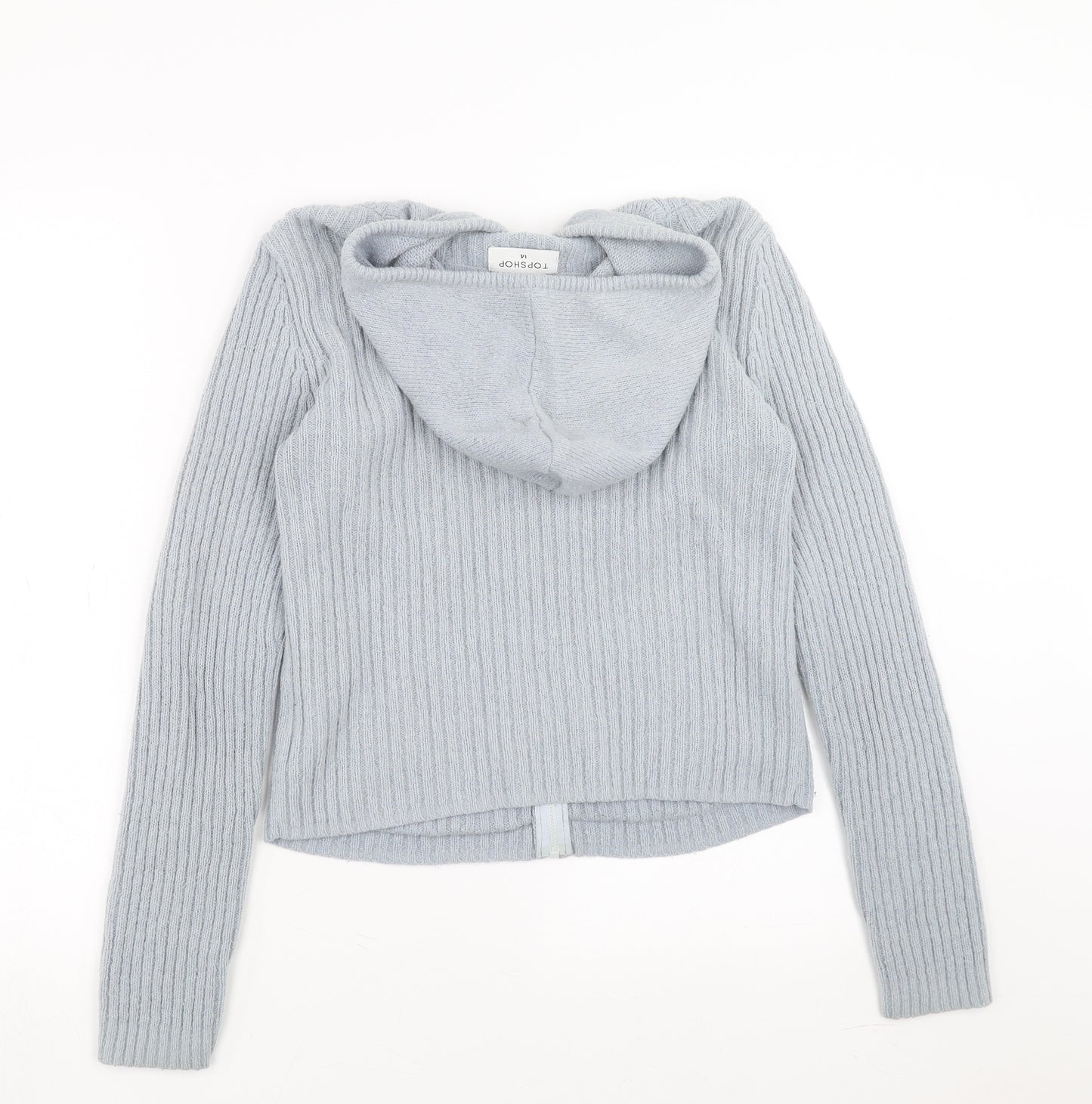 Topshop Womens Blue Striped  Full Zip Hoodie Size 14