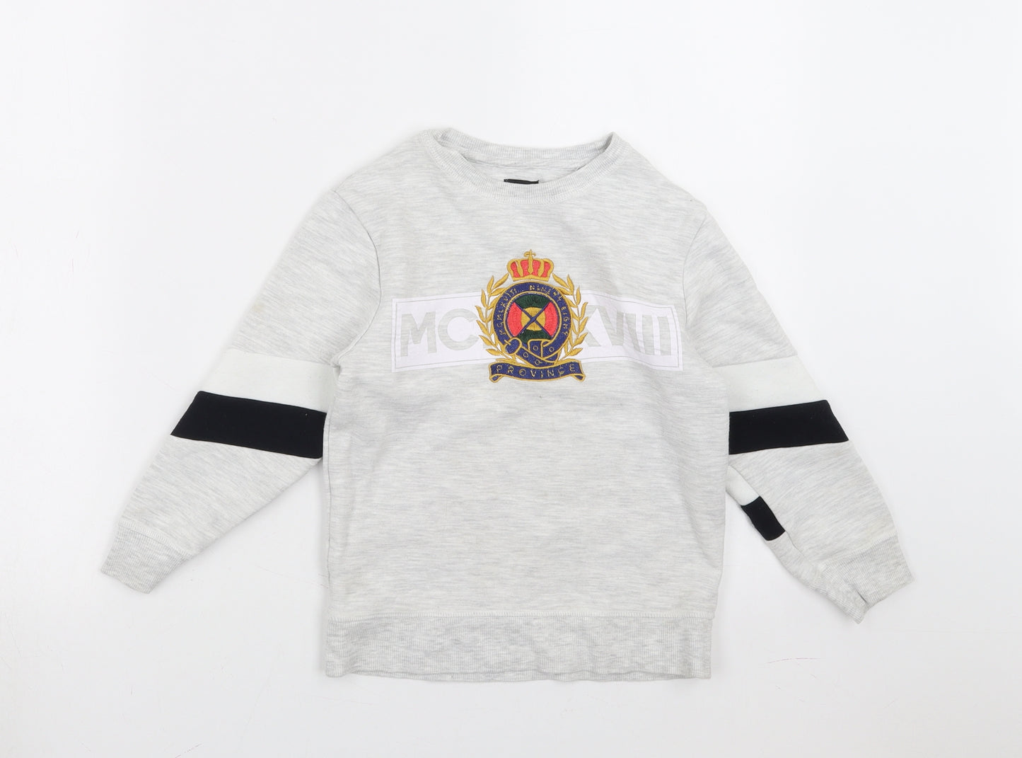 River Island Boys Grey   Pullover Sweatshirt Size 5-6 Years  - crest