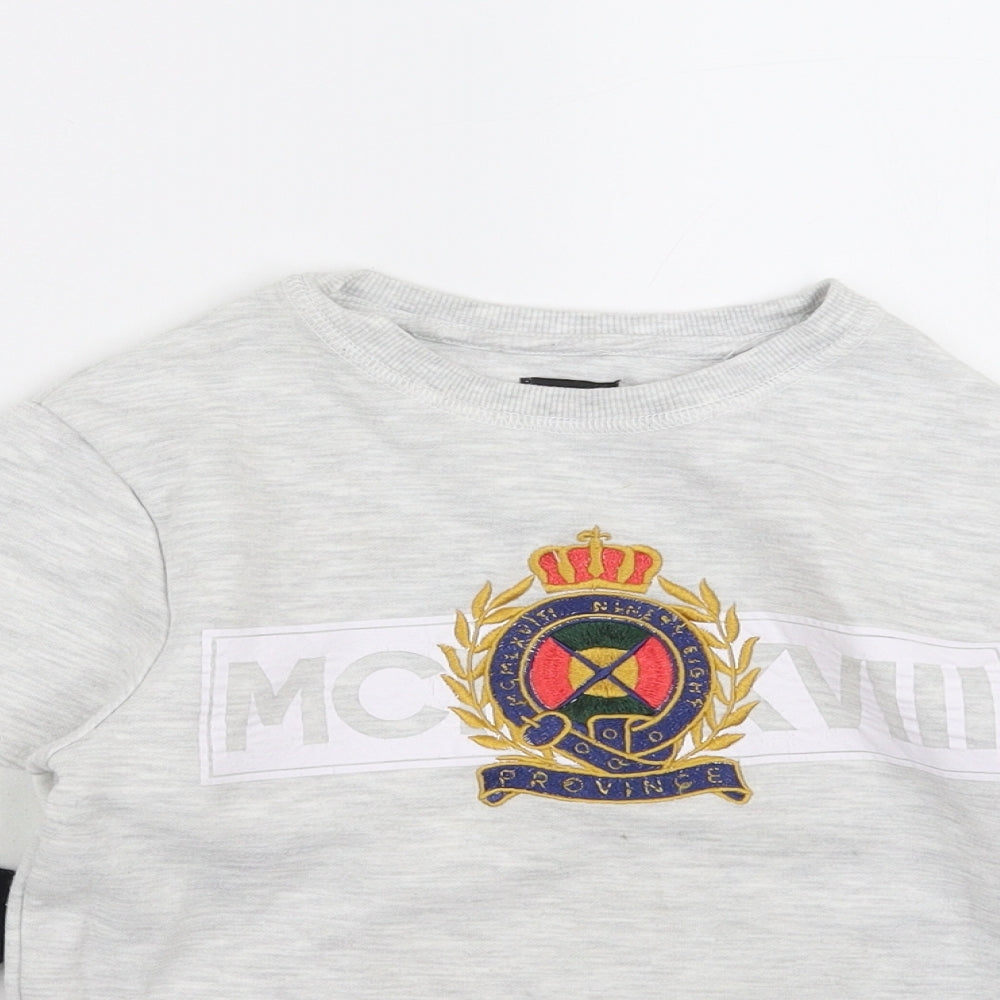 River Island Boys Grey   Pullover Sweatshirt Size 5-6 Years  - crest