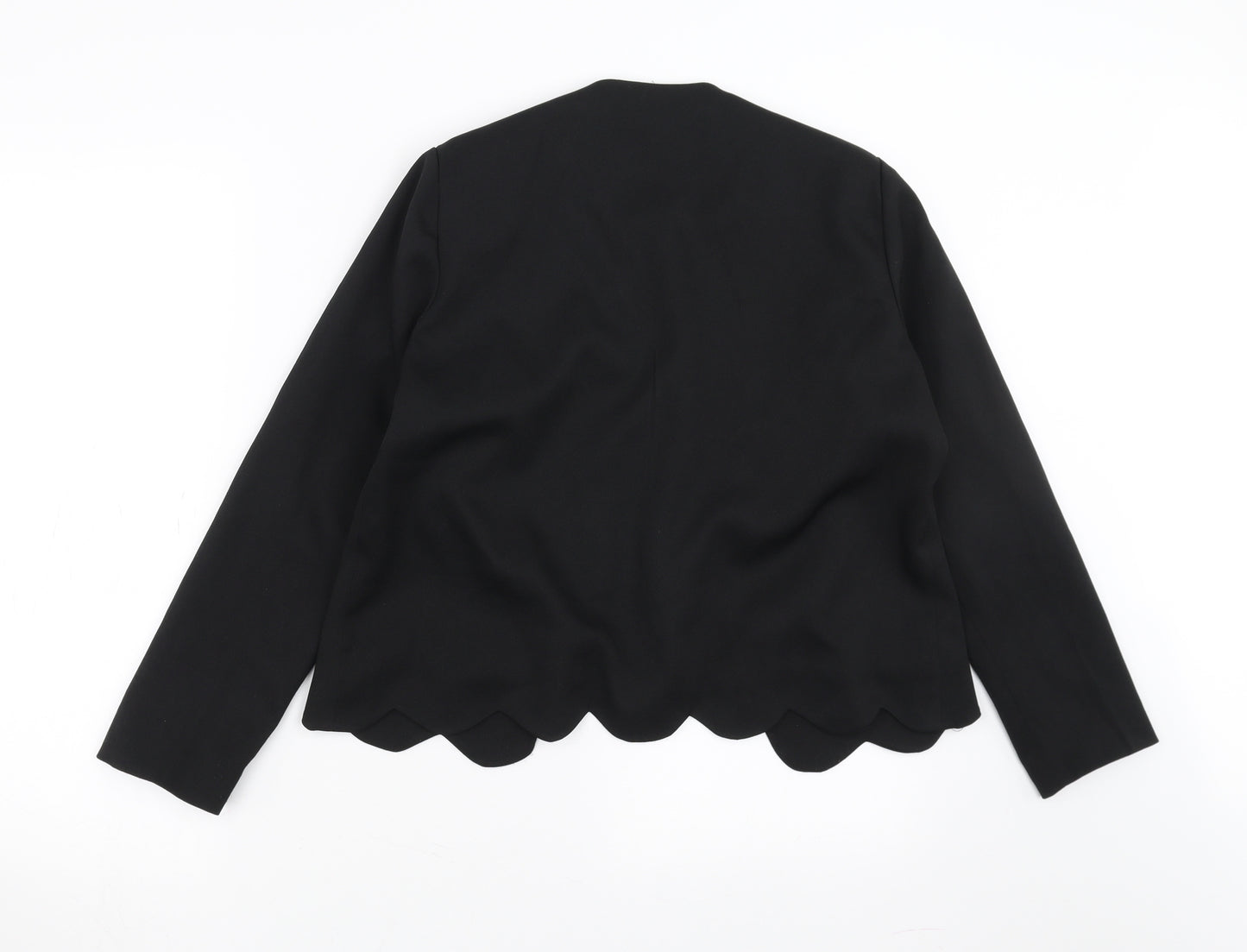 Missguided Womens Black   Jacket Suit Jacket Size 10  - Scalloped Edging