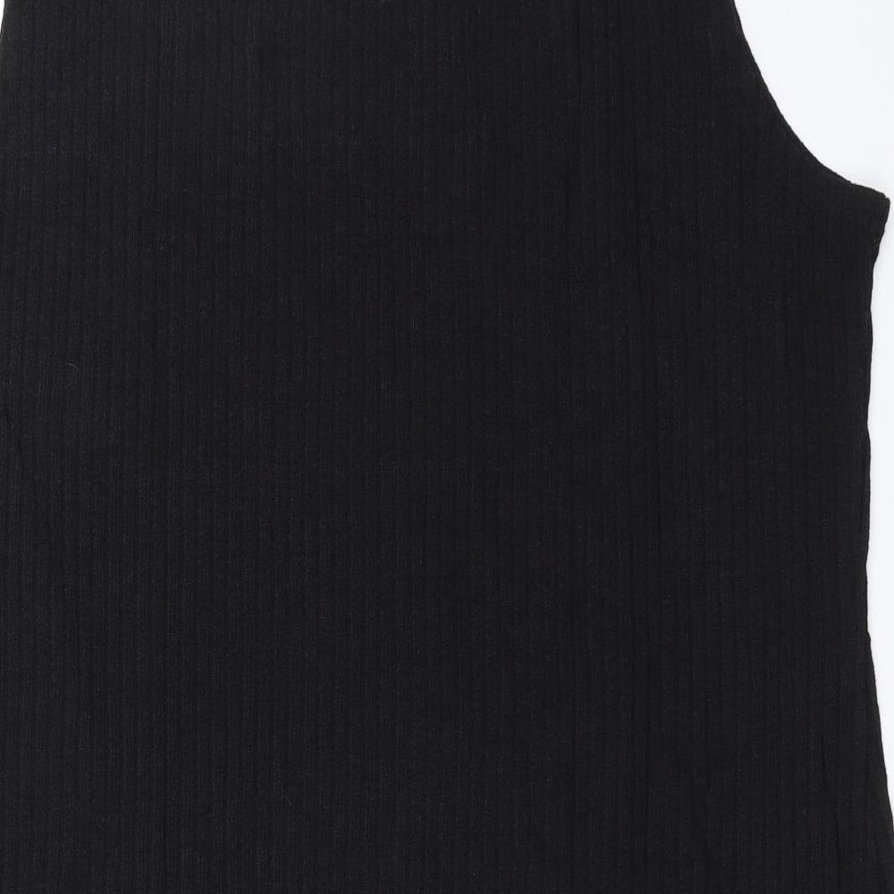 SheIn Womens Black Striped  Pullover Jumper Size 2XL