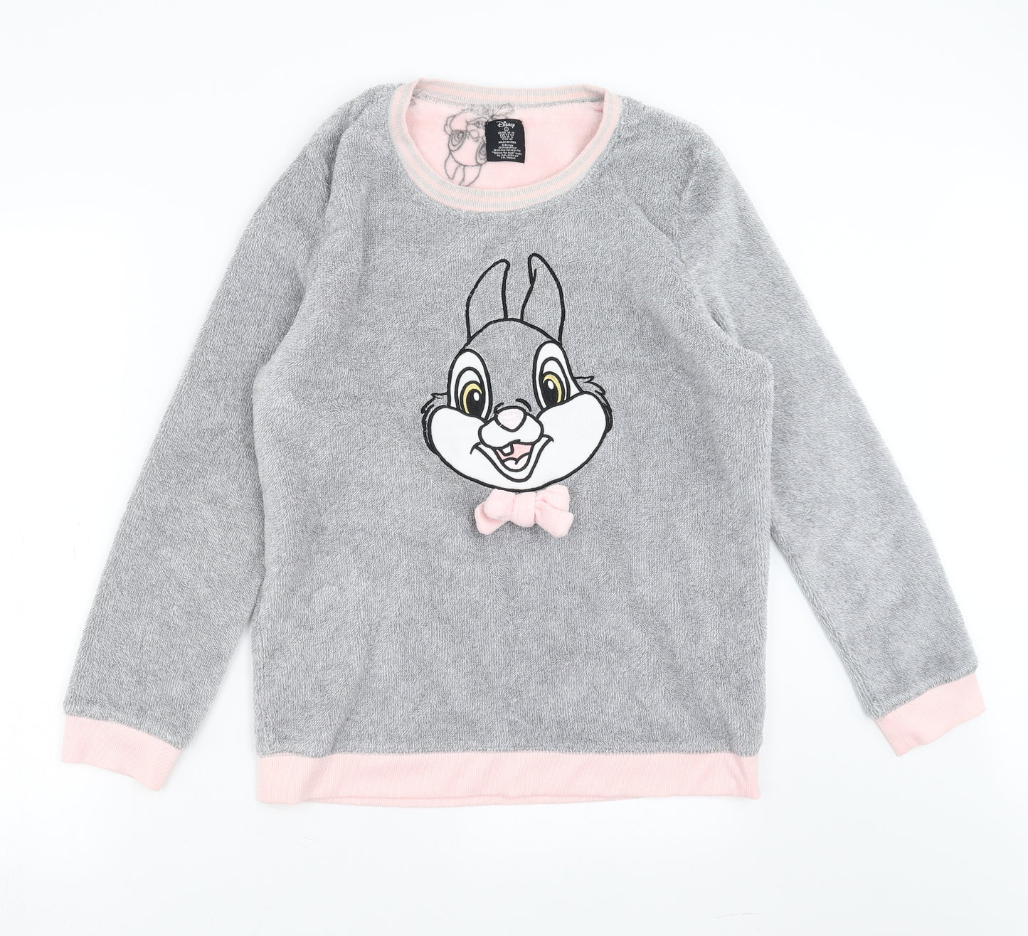 Disney Womens Grey  Fleece Pullover Jumper Size L  - rabbit