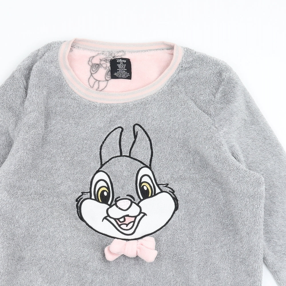 Disney Womens Grey  Fleece Pullover Jumper Size L  - rabbit