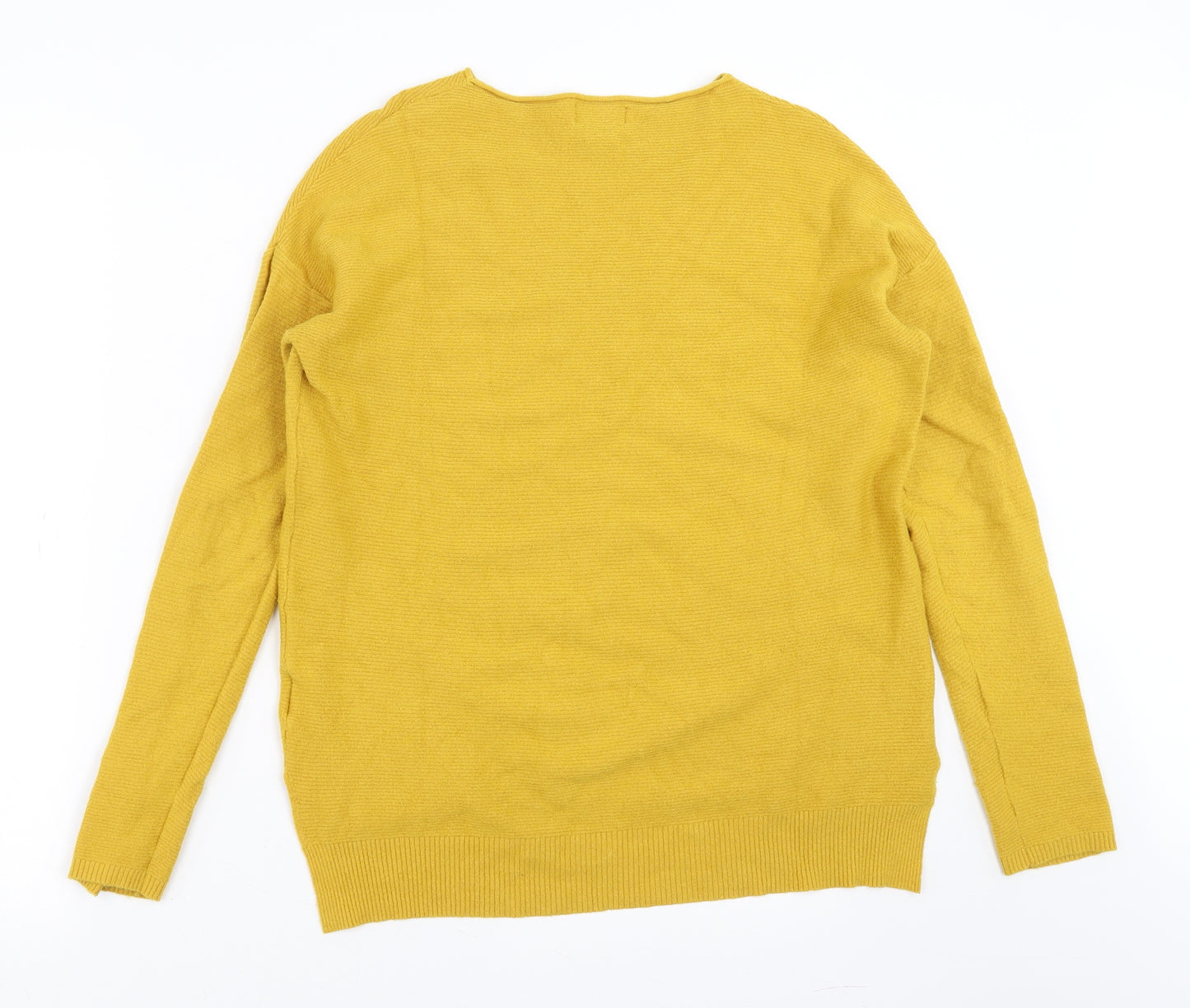 Solo Womens Yellow Floral  Pullover Jumper Size M  - Rhinestone detail