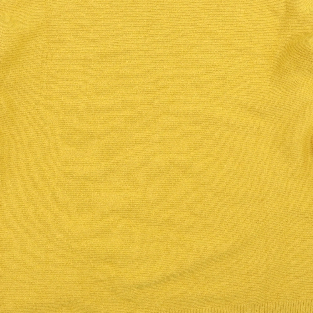 Solo Womens Yellow Floral  Pullover Jumper Size M  - Rhinestone detail