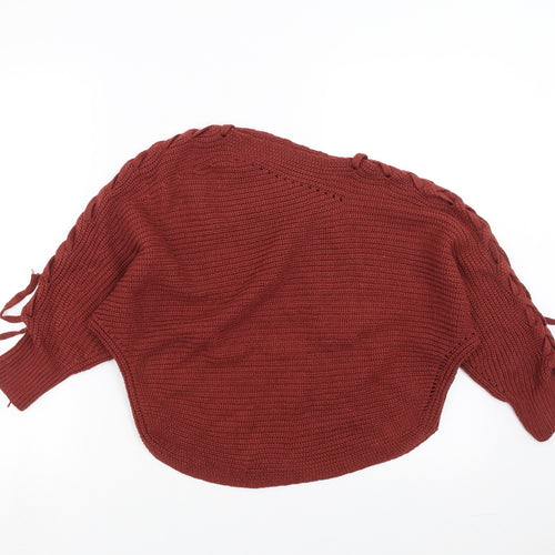 Preworn Womens Red   Pullover Jumper Size S  - Lace up Detail