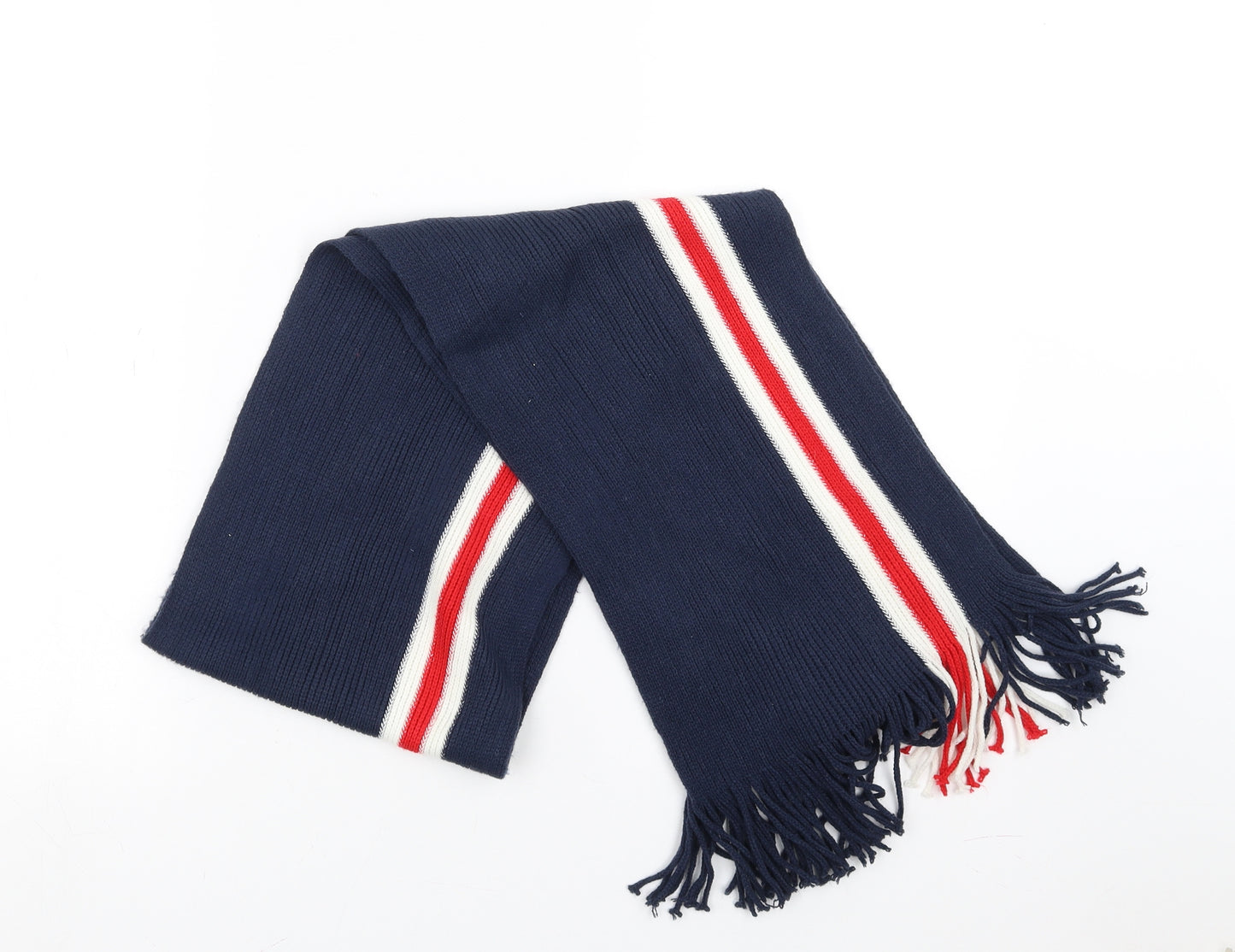 Preworn Mens Blue Striped  Scarf  One Size