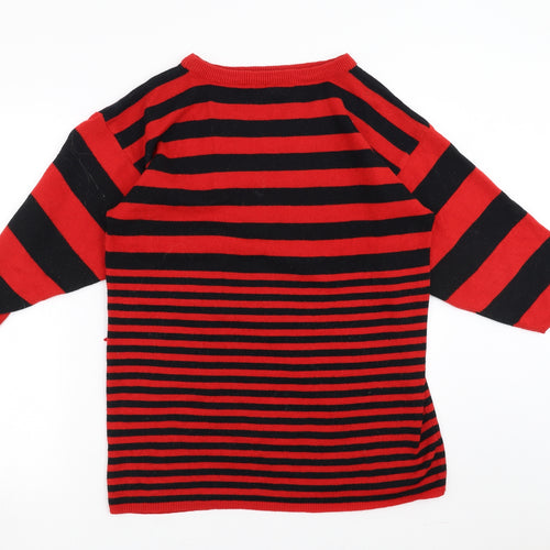 MICHAEL CARRIE Womens Red Striped  Pullover Jumper Size M