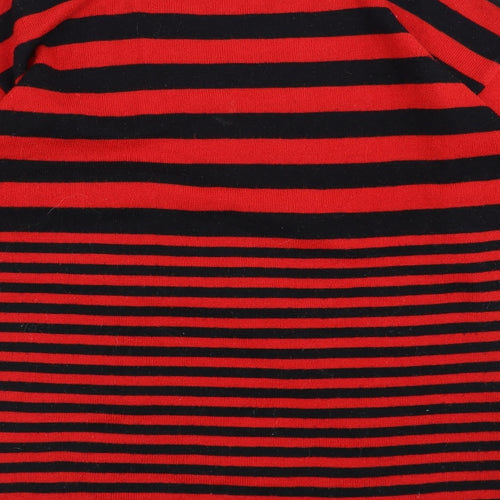 MICHAEL CARRIE Womens Red Striped  Pullover Jumper Size M