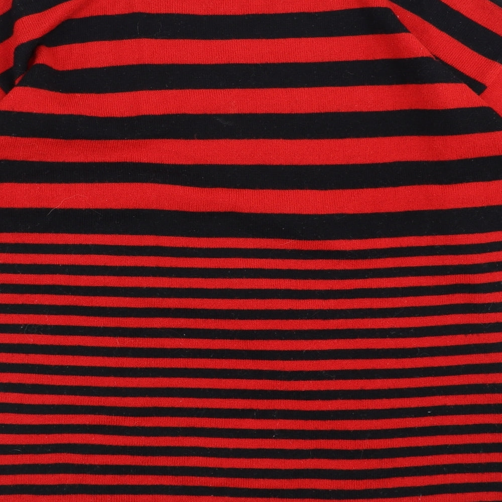 MICHAEL CARRIE Womens Red Striped  Pullover Jumper Size M
