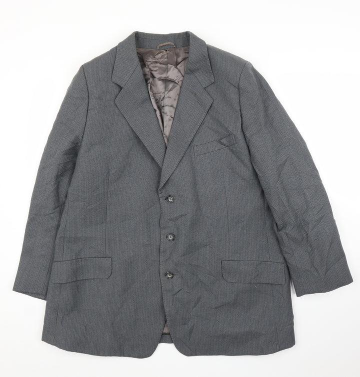 Country Tailoring Mens Grey Striped  Jacket Suit Jacket Size 42