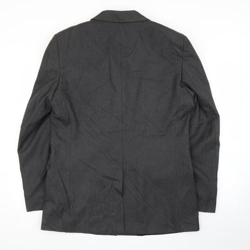 Topman Mens Grey Striped  Jacket Suit Jacket Size 42