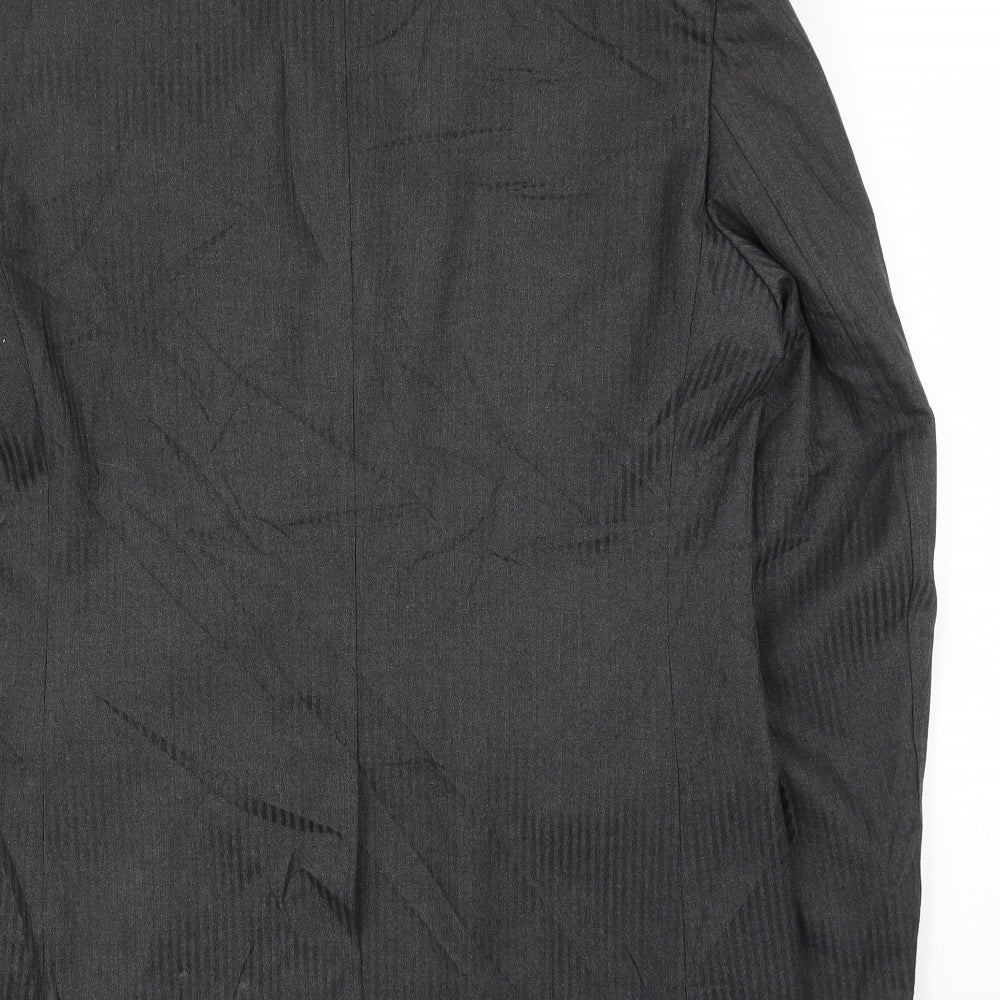 Topman Mens Grey Striped  Jacket Suit Jacket Size 42