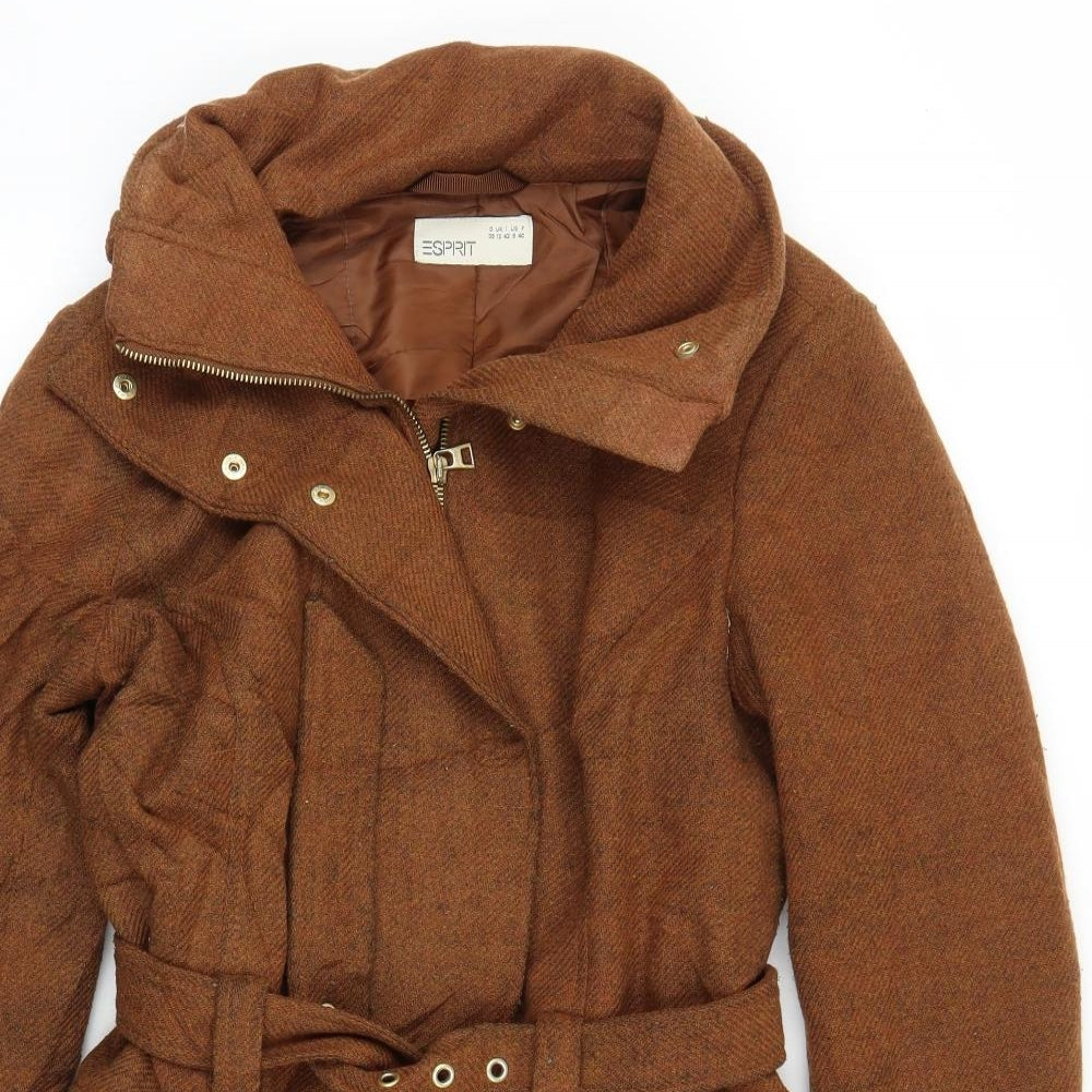 Espirit Womens Brown   Overcoat Coat Size 12