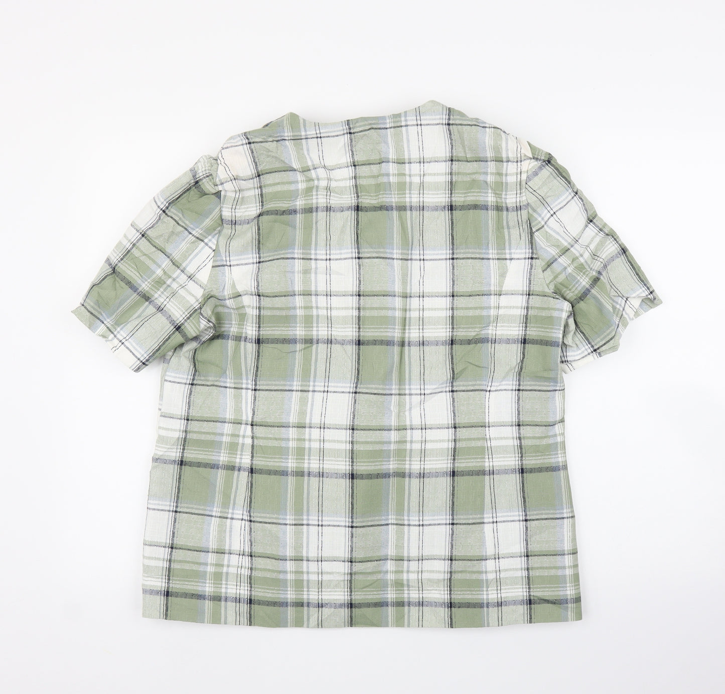 Bonmarché Womens Green Plaid  Basic Blouse Size 16
