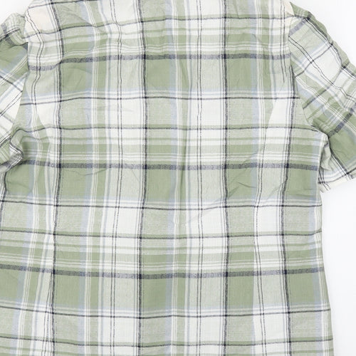 Bonmarché Womens Green Plaid  Basic Blouse Size 16