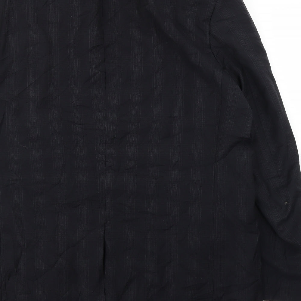 M&S Mens Black Check  Jacket Suit Jacket Size 46