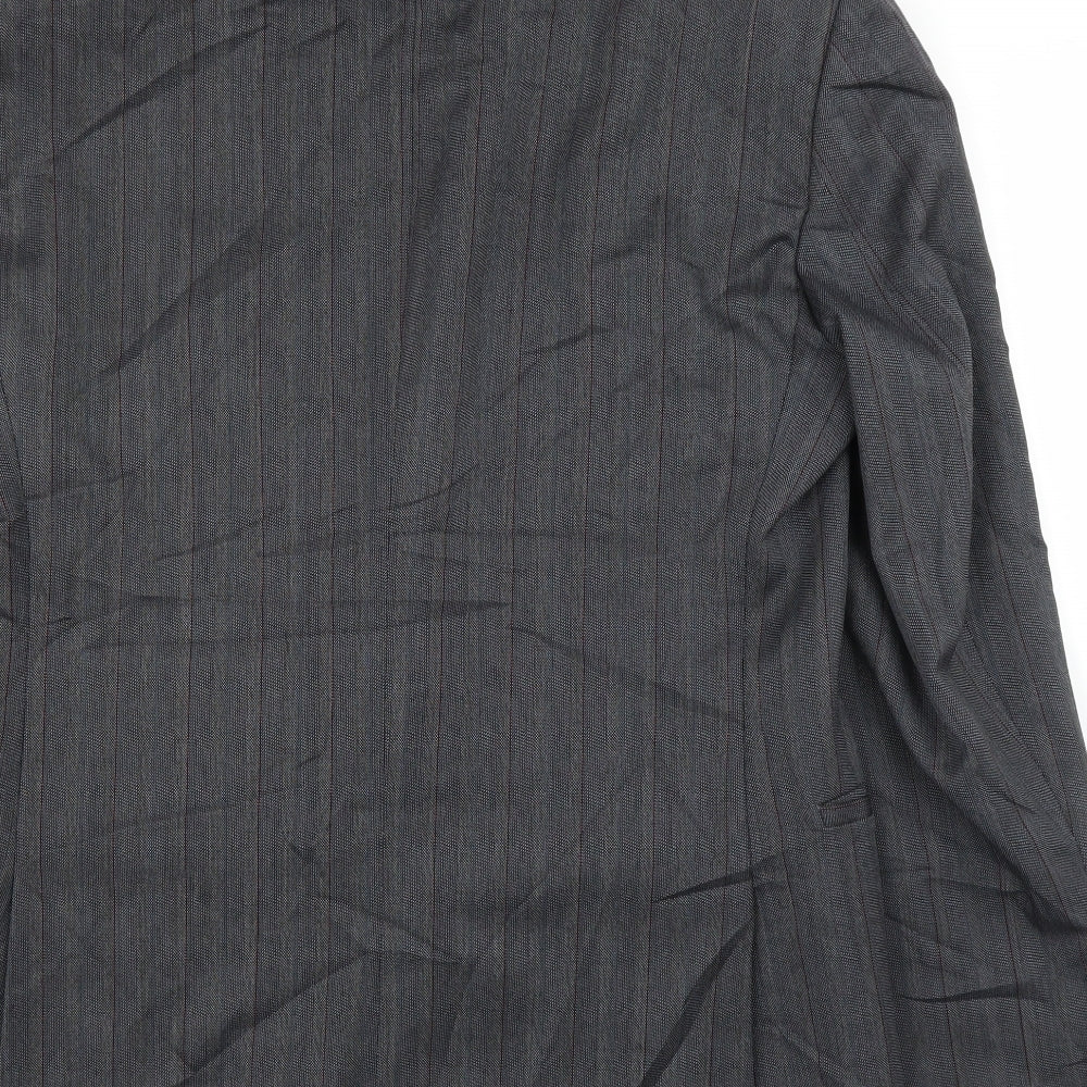 George Arthur Dunn Mens Grey Striped  Jacket Suit Jacket Size 38