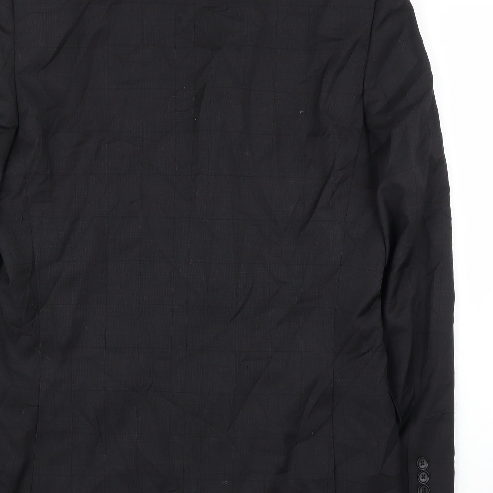 DKNY Mens Black Check  Jacket Suit Jacket Size 40