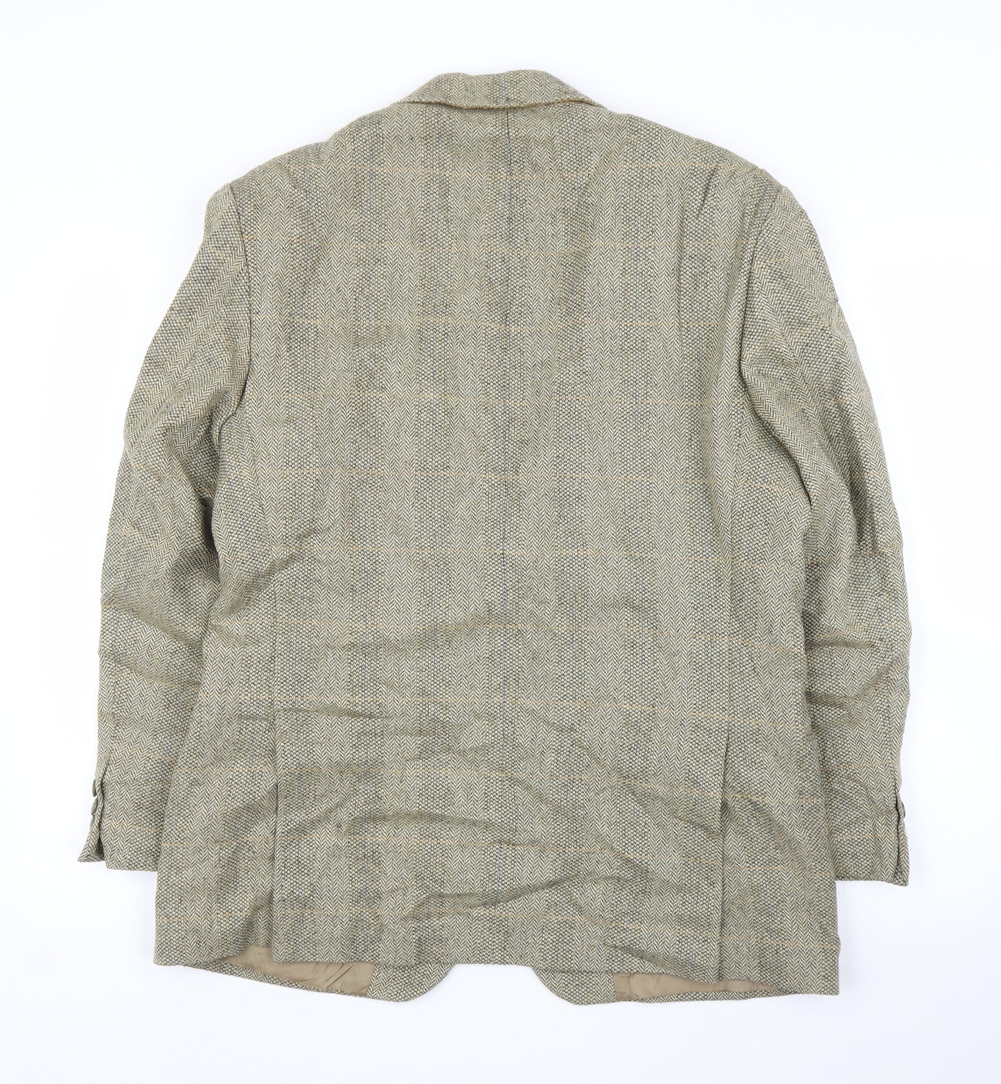 M&S Mens Green Plaid  Jacket Suit Jacket Size 40