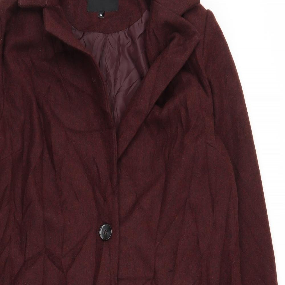 New Look Womens Purple   Overcoat Coat Size 12