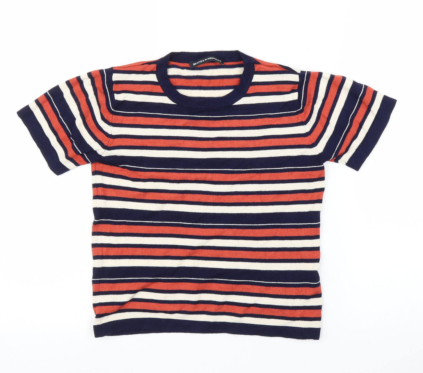 Brandy Melville Womens Blue Striped  Basic Blouse Size S