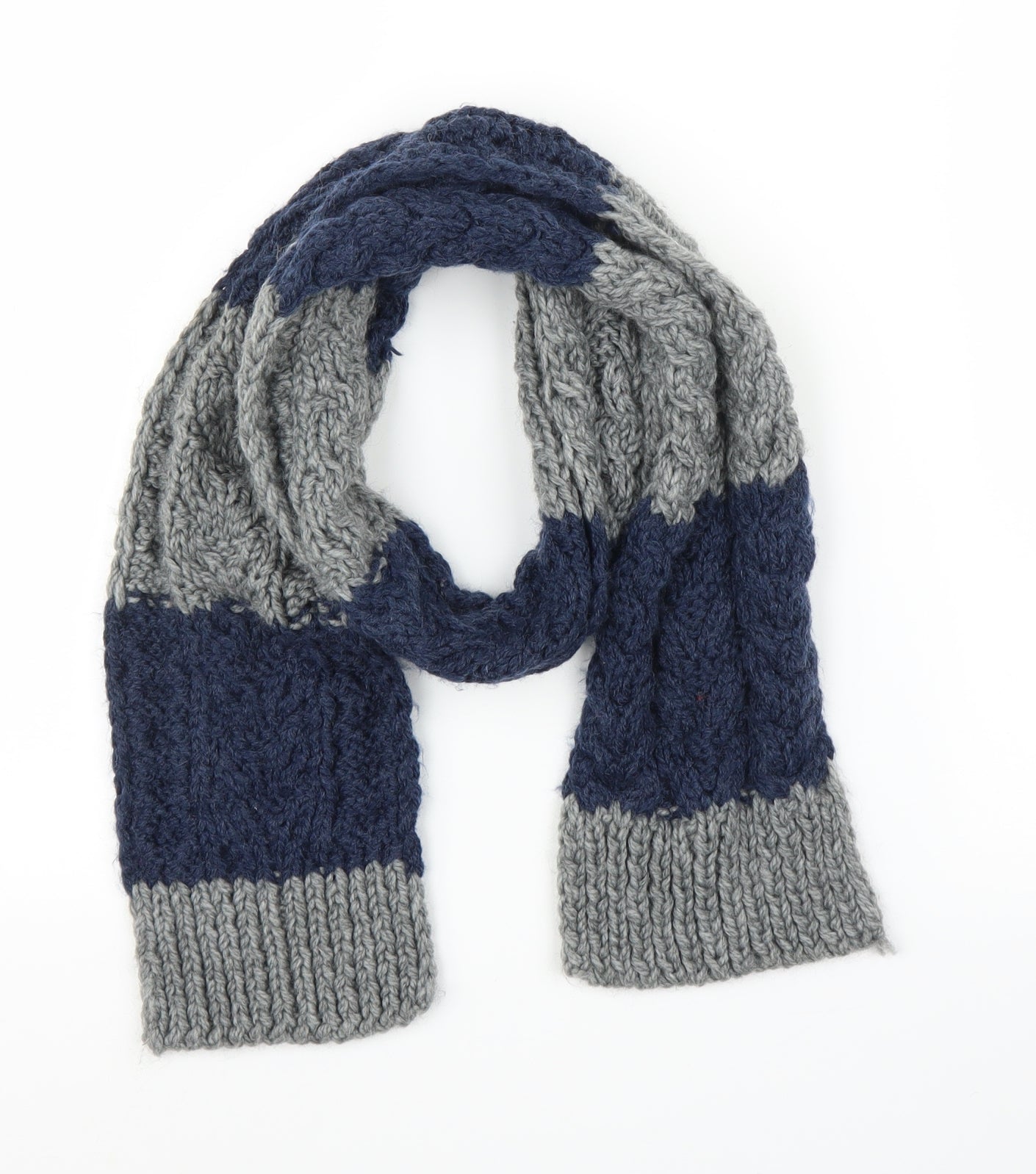 Preworn Unisex Grey    Scarf   - Handmade