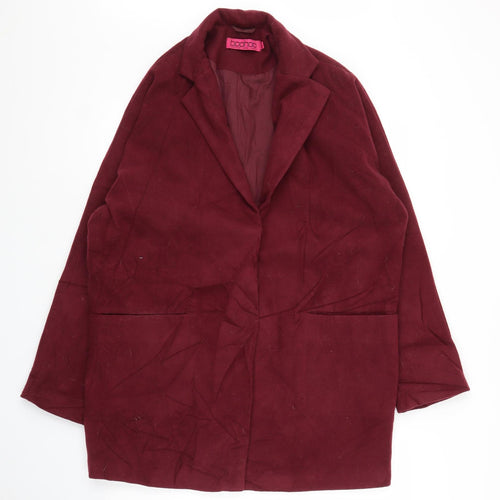 Boohoo Womens Purple   Overcoat Coat Size 14