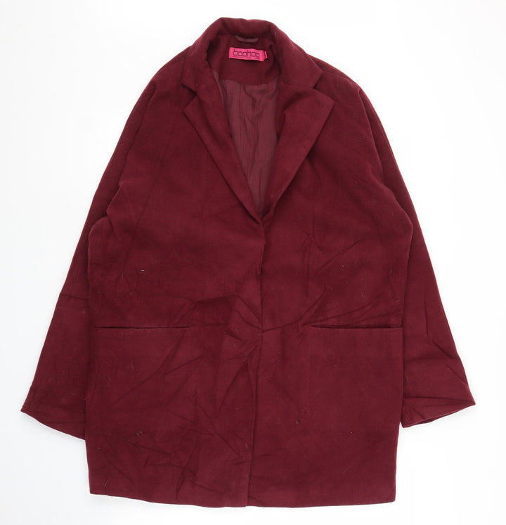 Boohoo Womens Purple Overcoat Coat Size 14