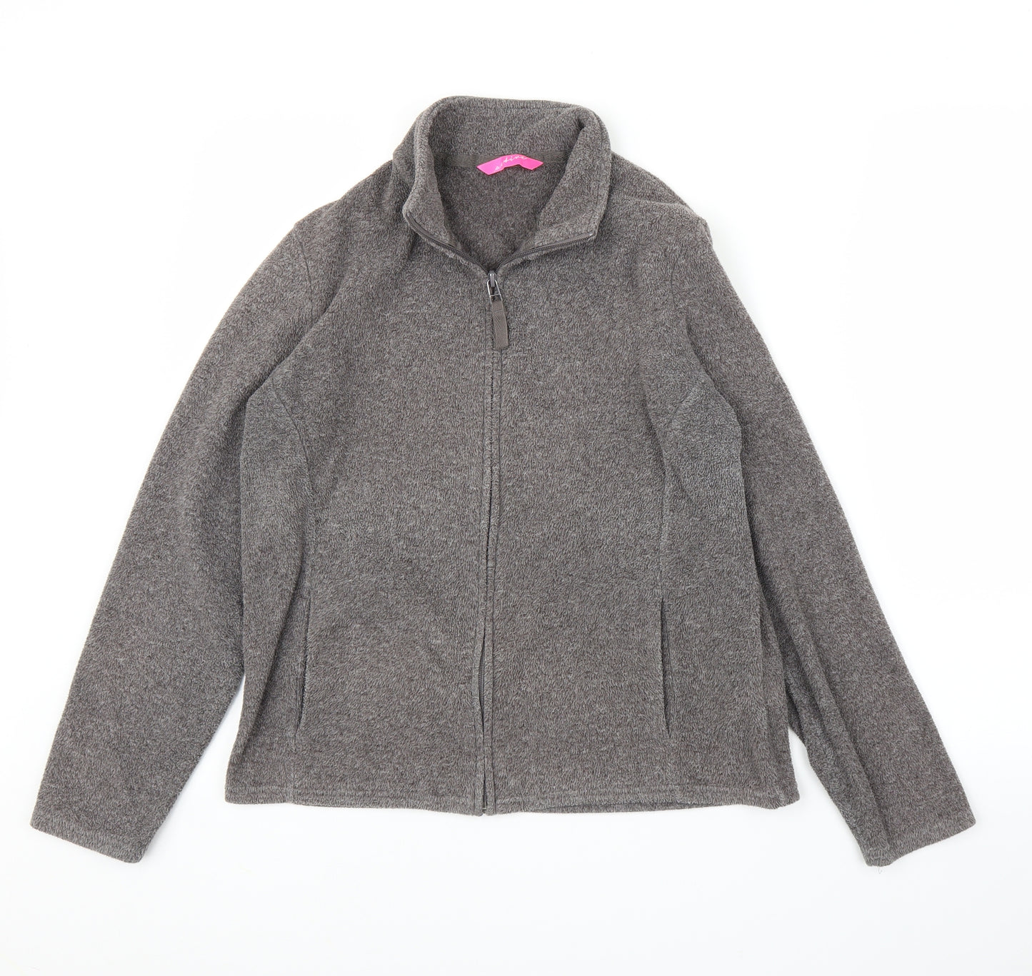 M&S Womens Grey  Fleece Full Zip Jumper Size 14