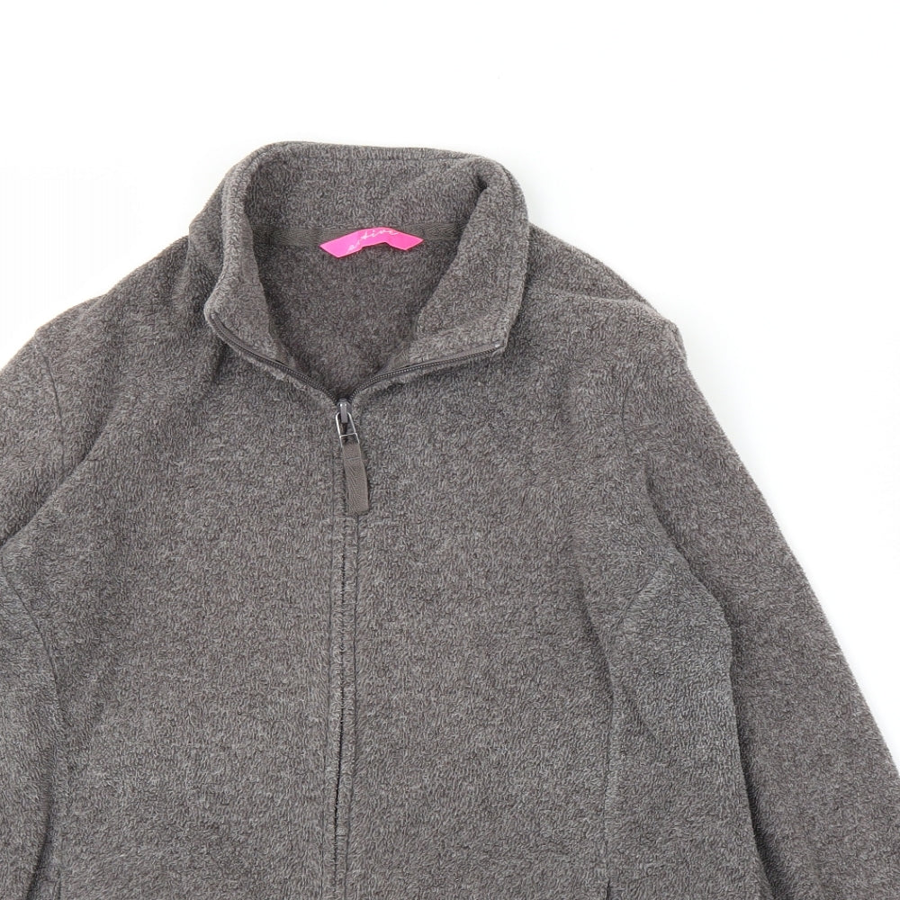 M&S Womens Grey  Fleece Full Zip Jumper Size 14