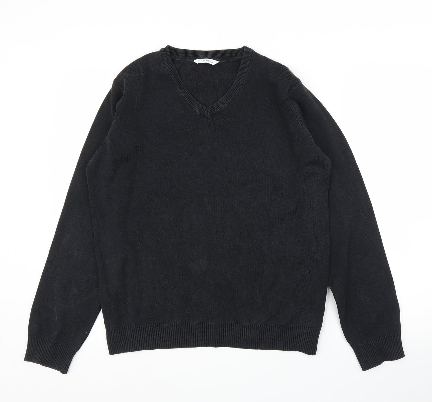 M&S Boys Black   Pullover Jumper Size 16 Years  - School