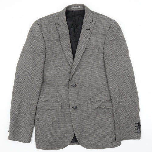 NEXT Mens Grey Houndstooth  Jacket Suit Jacket Size 36
