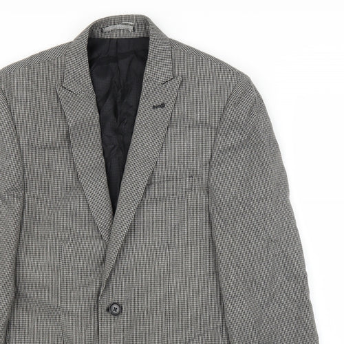 NEXT Mens Grey Houndstooth  Jacket Suit Jacket Size 36
