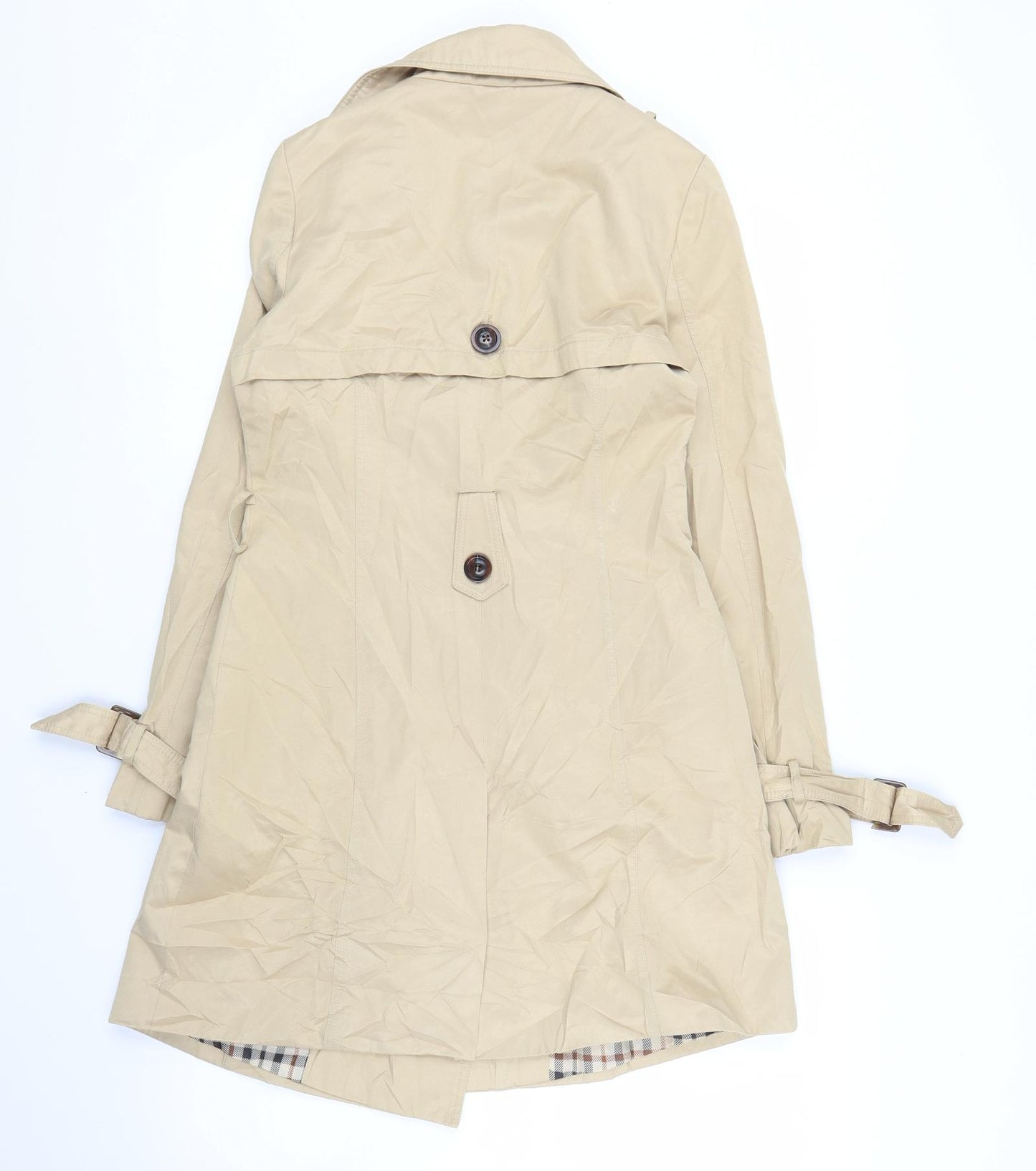 Bv. Blu Womens Beige   Trench Coat Coat Size 6