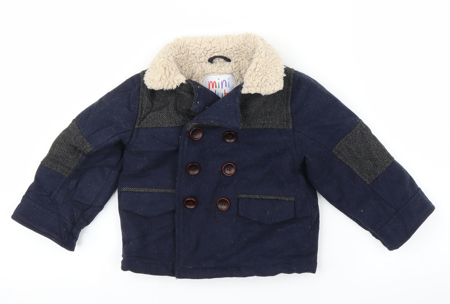 Mini Club Boys Blue   Duffle Coat Coat Size 18 Months