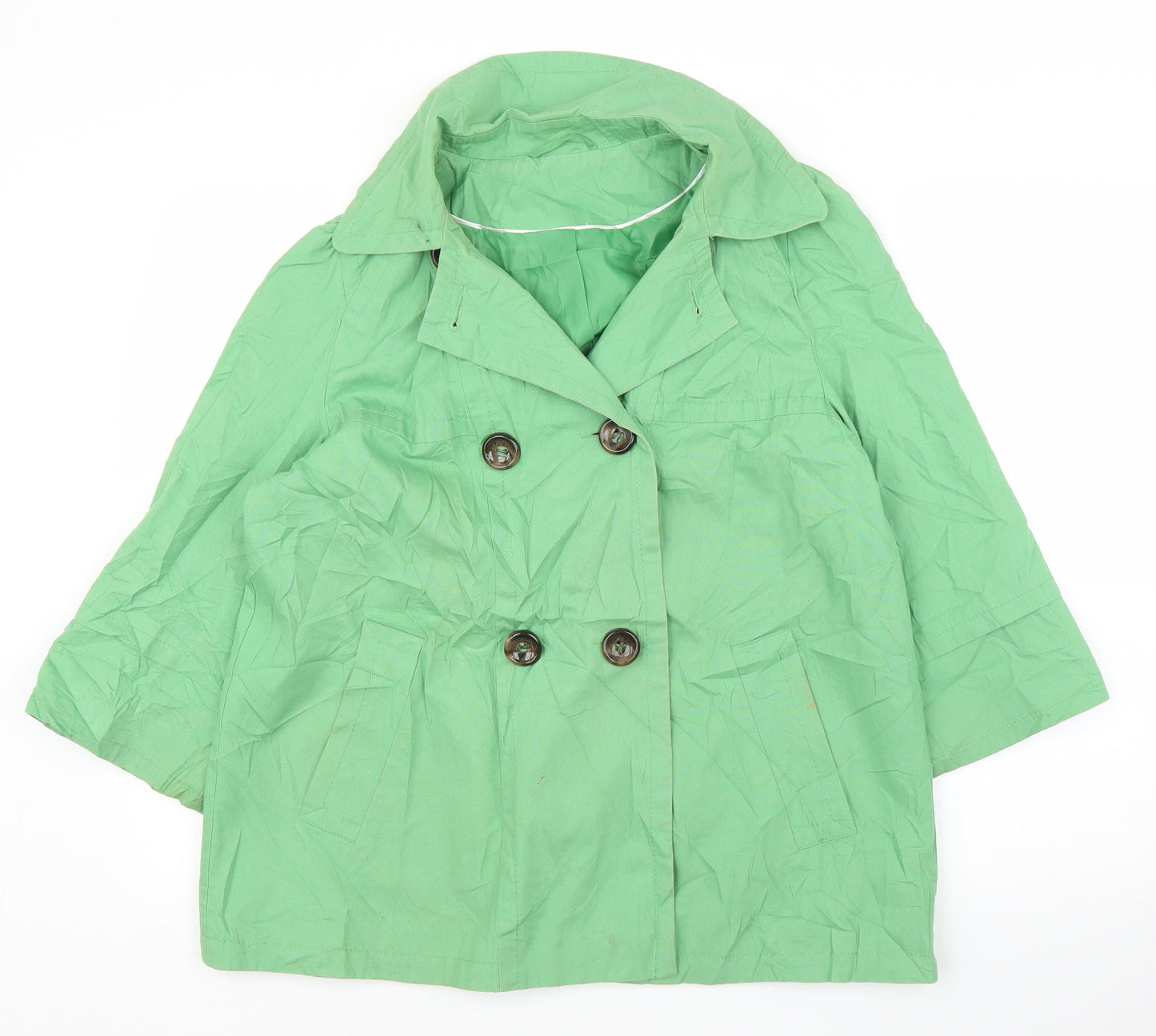 F&F Womens Green   Pea Coat Jacket Size 12