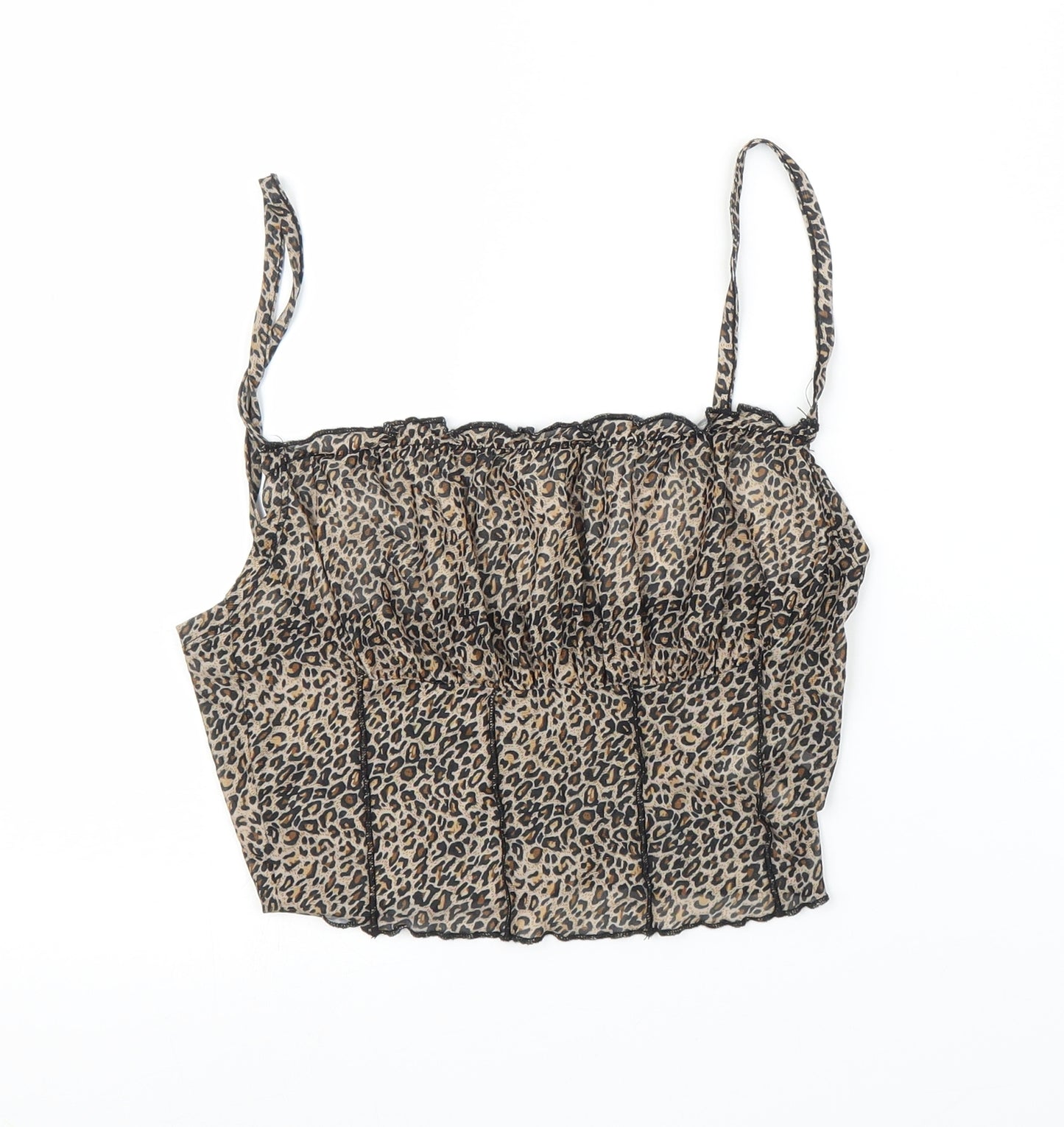 SheIn Womens Beige Animal Print  Camisole Blouse Size M