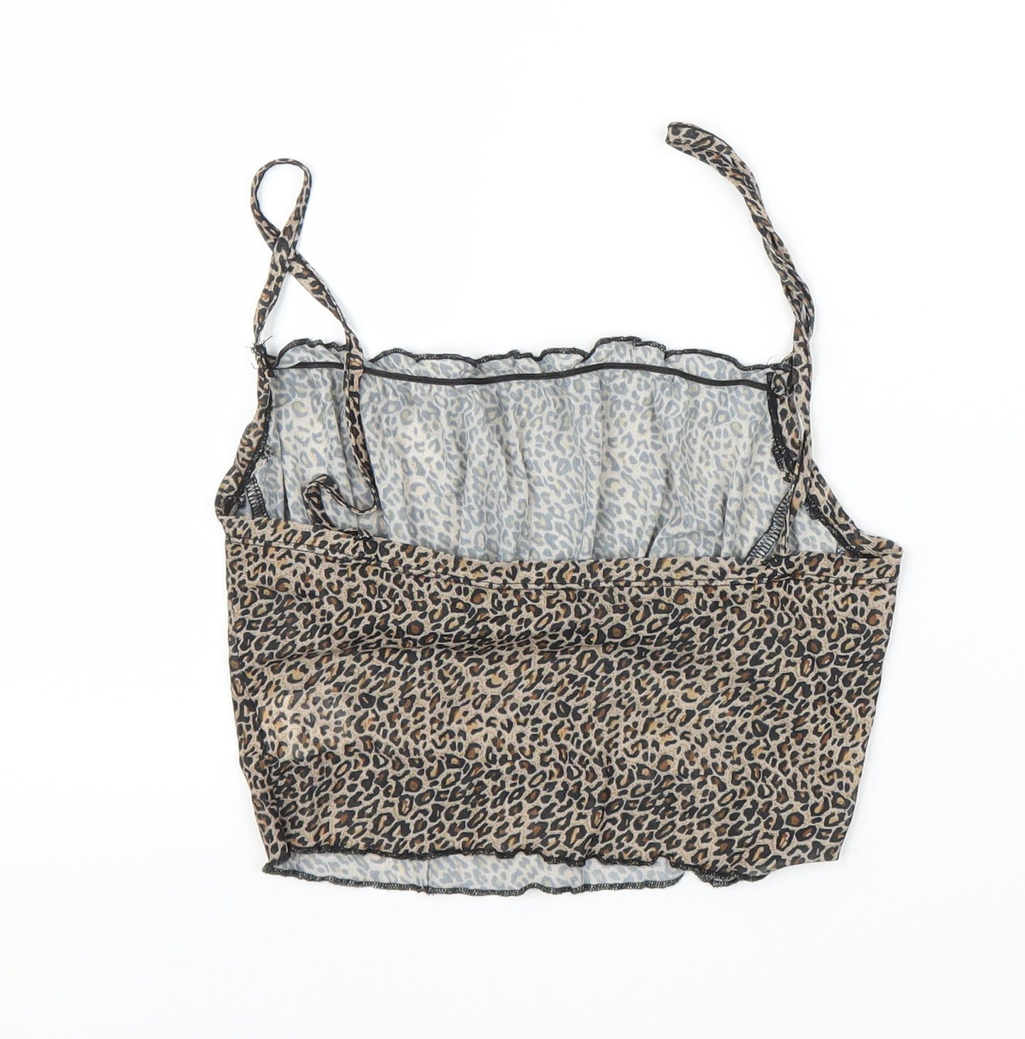 SheIn Womens Beige Animal Print  Camisole Blouse Size M